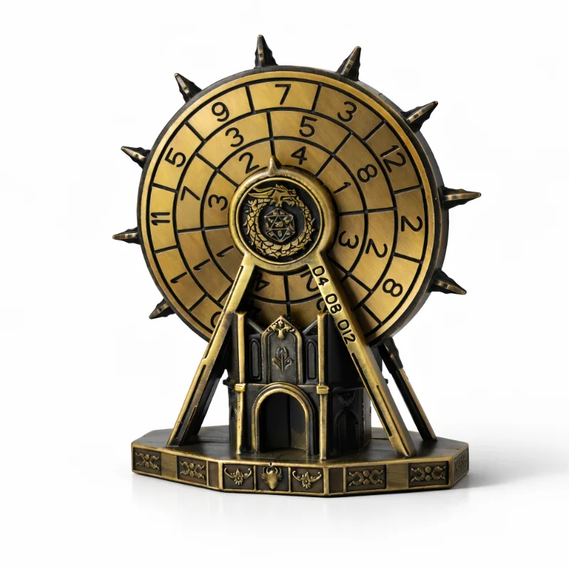 Brass | 11 cm | Metal | Wheel Dice | Cathedral Dungeon image 1