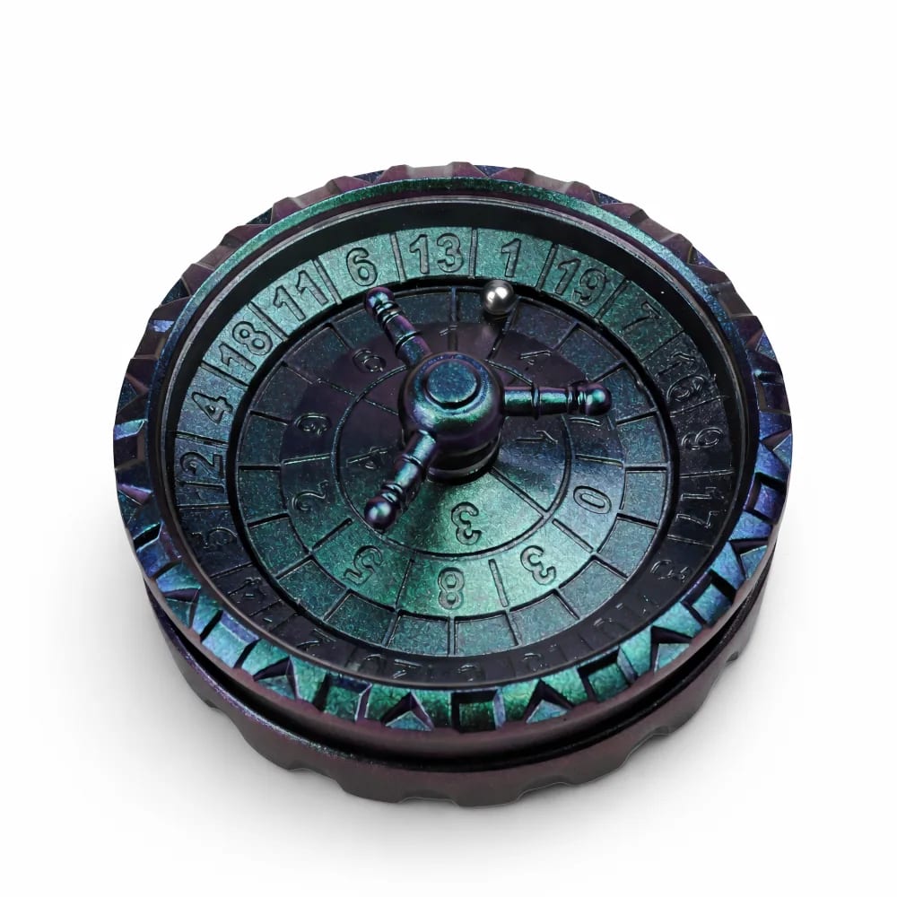 Iridescent Purple Green | 7 cm | Metal | Roulette Dice | Victorian image 1