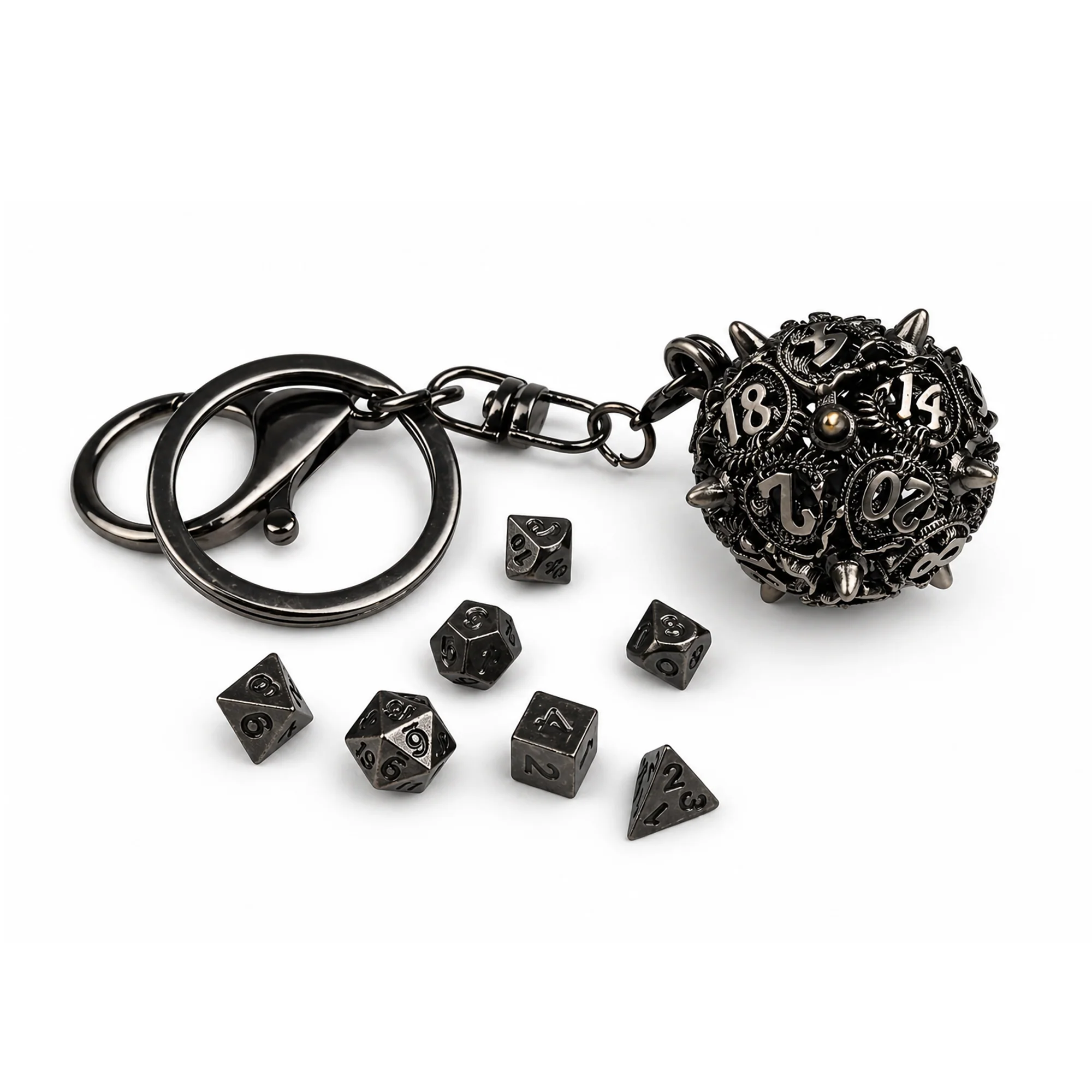 Container | 4 cm | Metal | Keychain Mini Dice | Dungeons and Dragons image 1