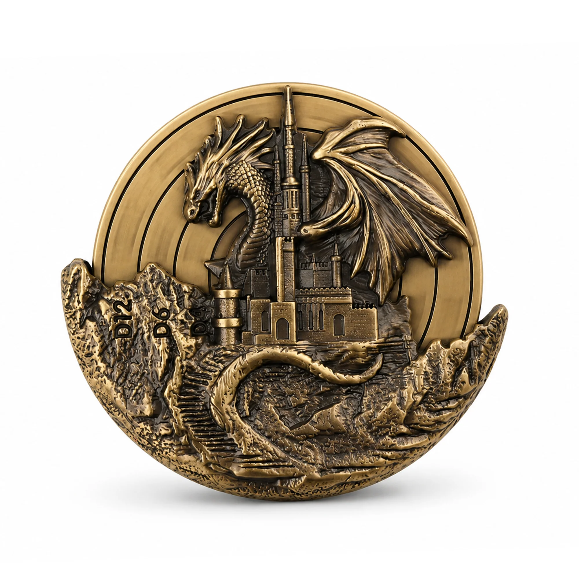 Dragon | 4 cm | Metal | Wheel Dice | Dungeons and Dragons image 1