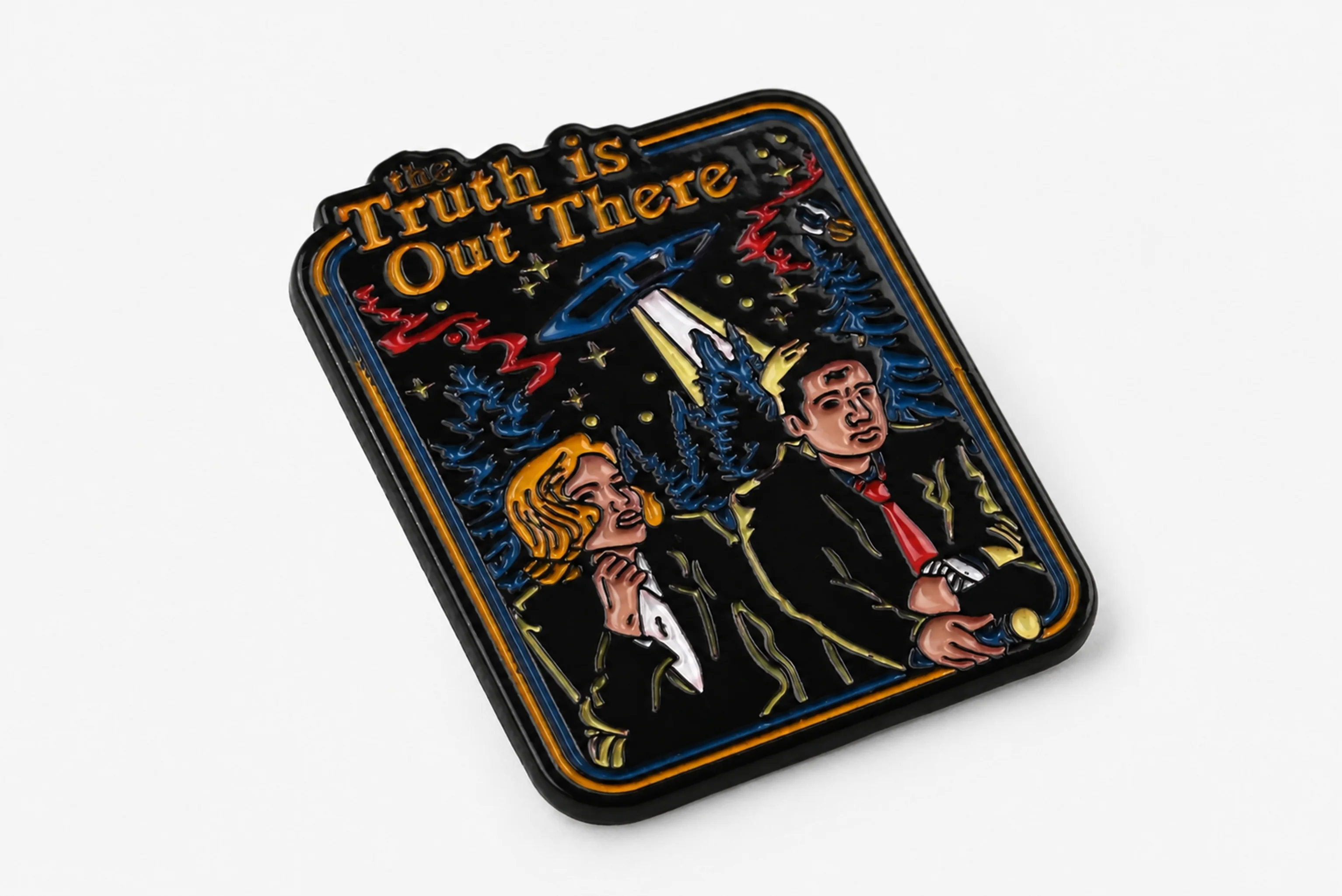Mulder and Scully | 4 cm | Metal Enamel | Movie Pin | X-Files image 1