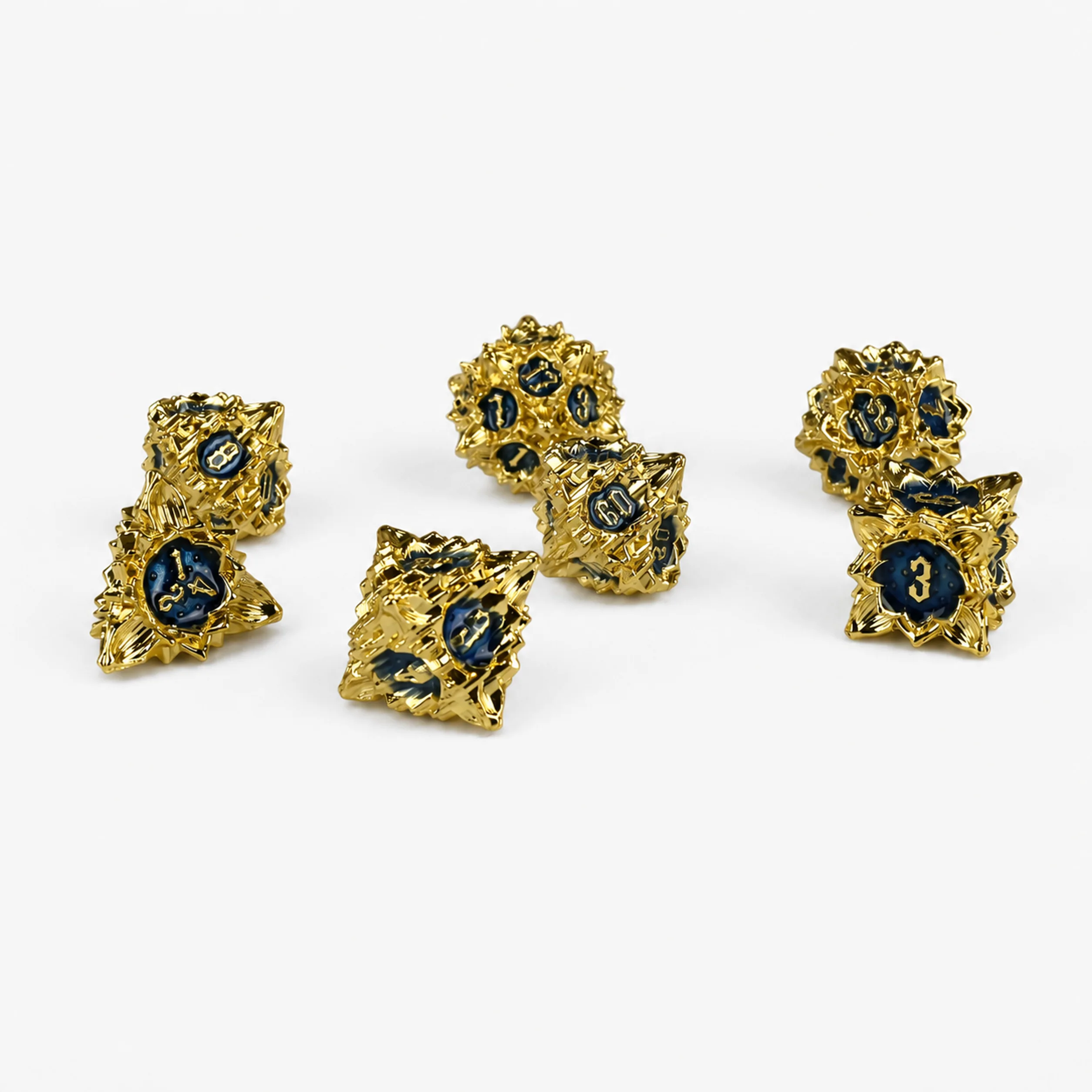 Glossy Gold Dark Blue Solid Set