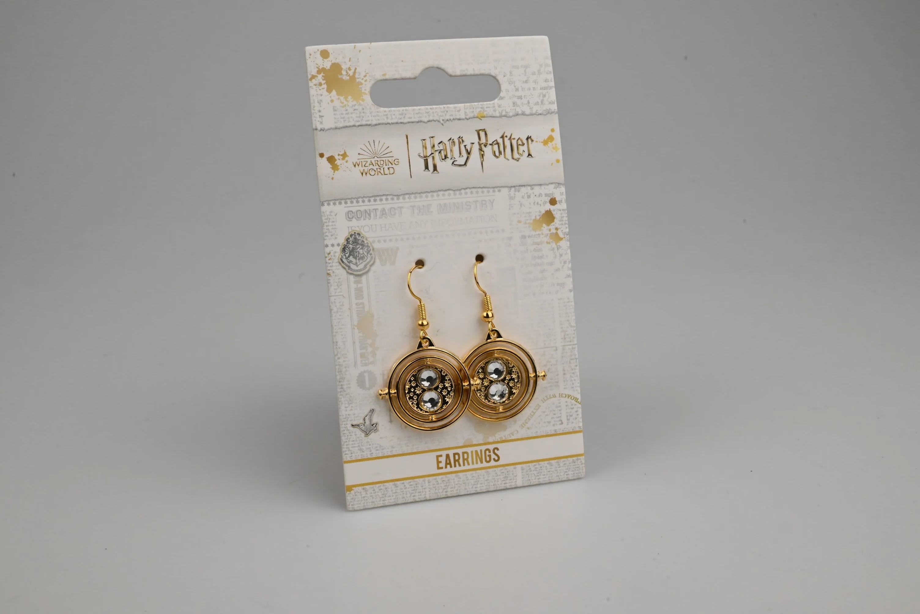Time Turner | 4 cm | Metal Enamel | Movie Earrings | Harry Potter image 1